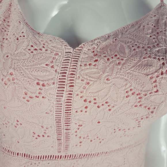 J.O.A Fit and Flare Dress Sleeveless Sz M Eyelet - Picture 3 of 8